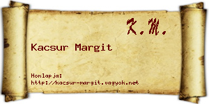 Kacsur Margit névjegykártya